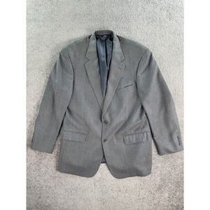 Brooks Brothers Suit Jacket 42 R Blue Silk Wool Houndstooth Luxury Designer Coat